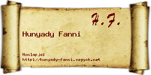 Hunyady Fanni névjegykártya